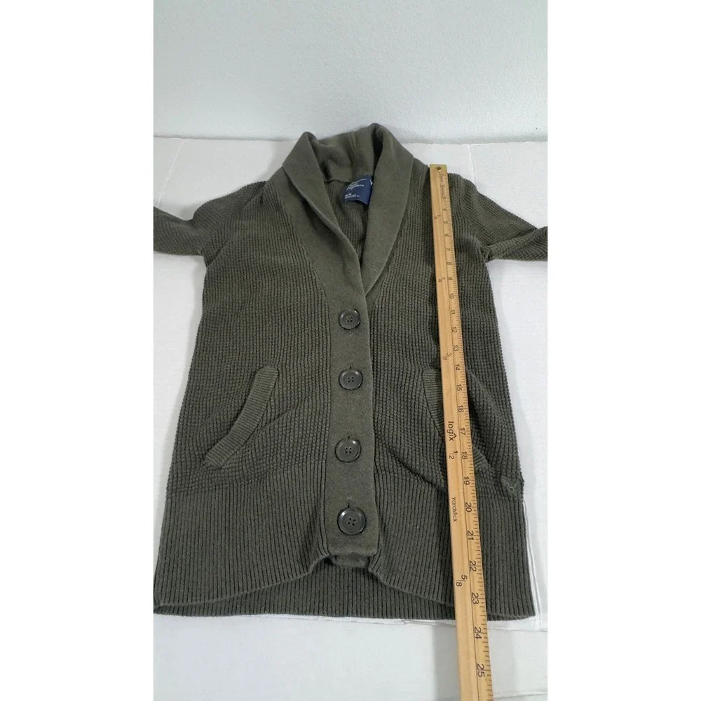 American Eagle Cardigan Mens M Olive Shawl Collar Waffle‎ Knit Gorpcore Preppy
